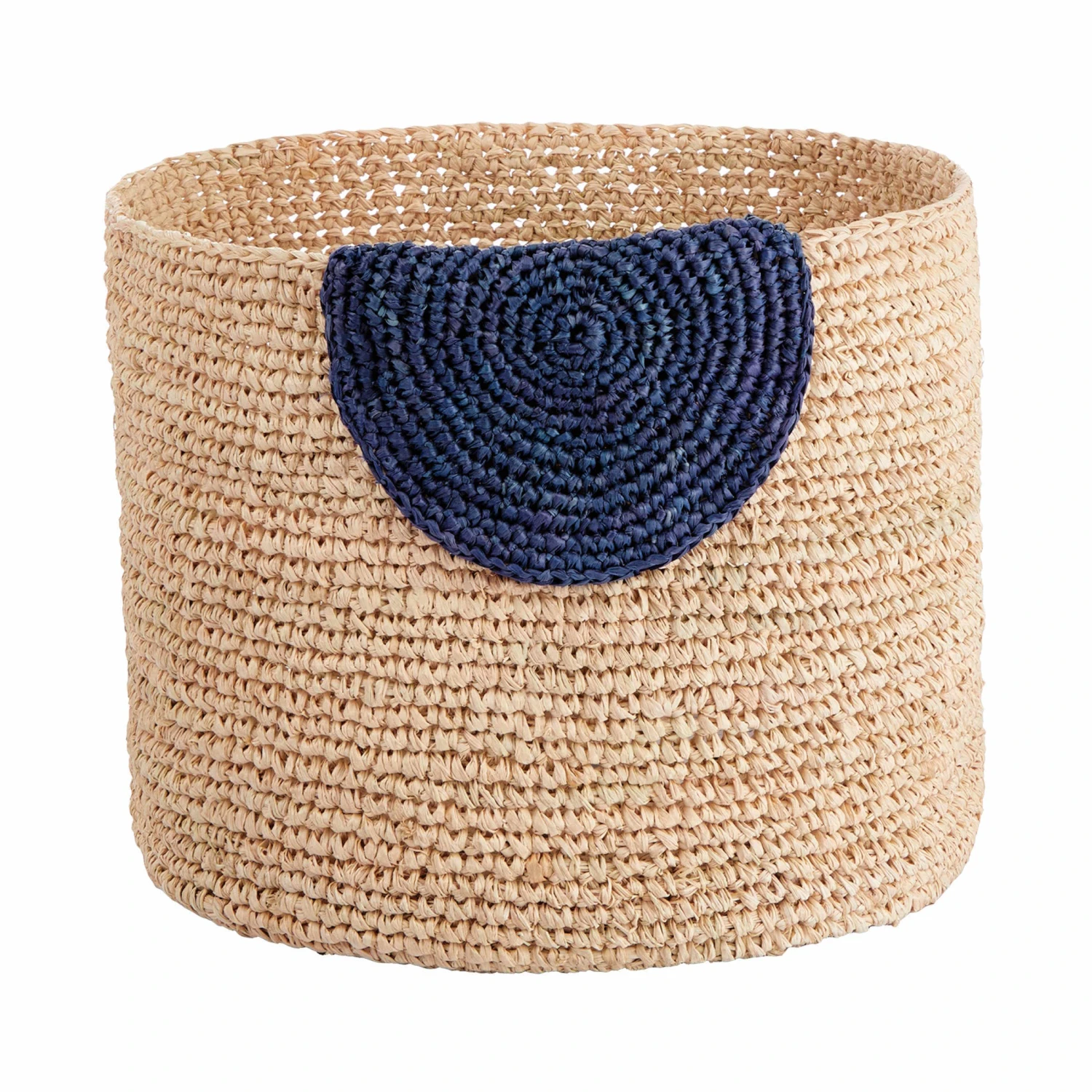 4-tlg. Korbset Handgefertigt Aus Raffia ISALO In Natur-Blau 4 4-tlg. Korbset Handgefertigt Aus Raffia ISALO In Natur-Blau - Image 4