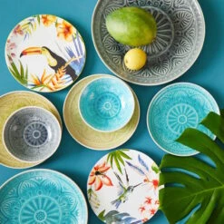 4x Teller Ø25cm SUMATRA In Türkis -Butlers butlers 4x teller o25cm sumatra in turkis 7