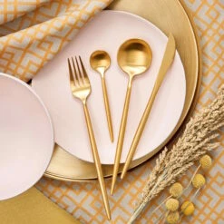 Besteck-Set 4-tlg. Matt STILETTO In Gold -Butlers butlers besteck set 4 tlg matt stiletto in gold 3