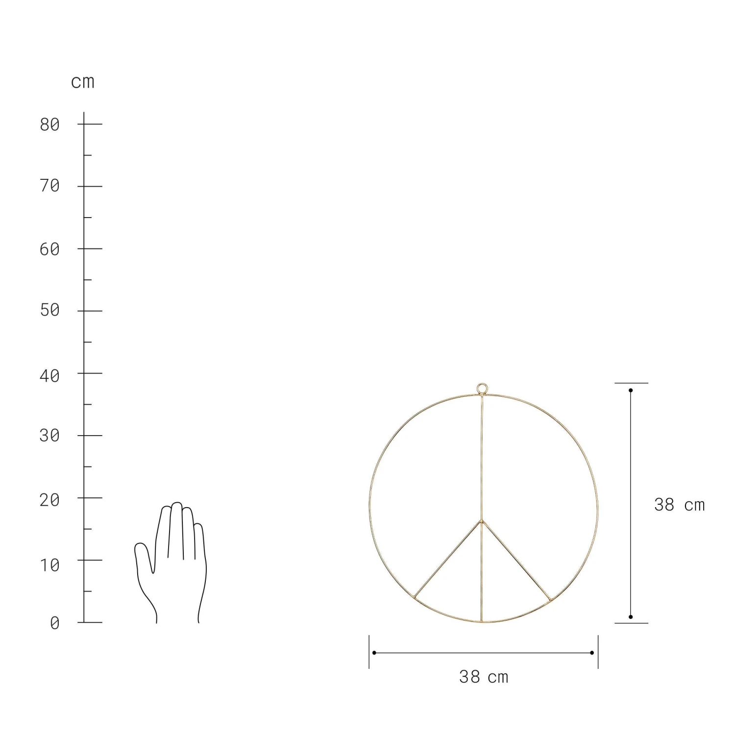Deko Ring Ø38cm PEACE In Gold 2 Deko Ring Ø38cm PEACE In Gold - Image 2