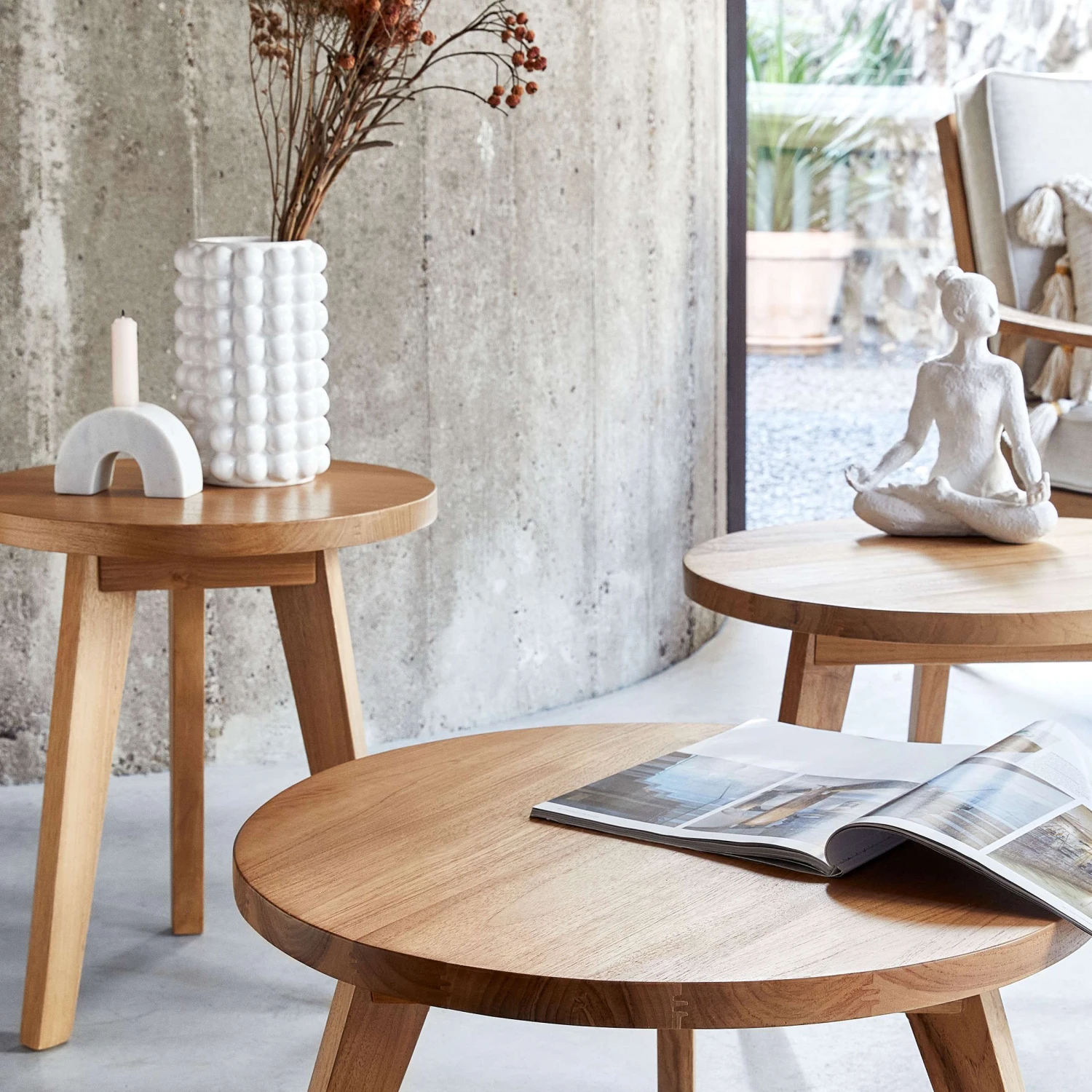 Deko Statue Höhe 24cm LOTUS In Weiß 2 Deko Statue Höhe 24cm LOTUS In Weiß - Image 2