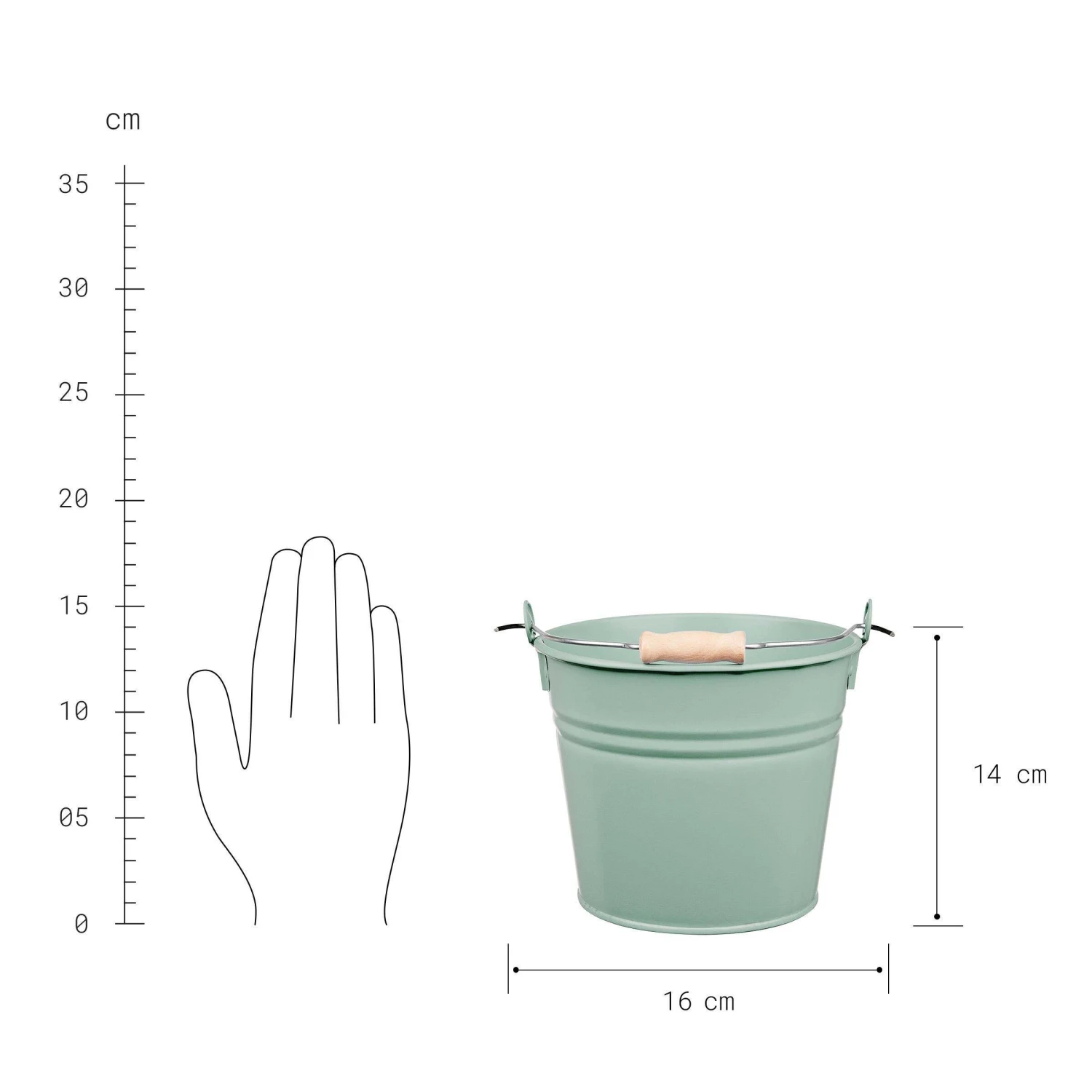 Eimer 2l ZINC In Pastellgrün 3 Eimer 2l ZINC In Pastellgrün - Image 3