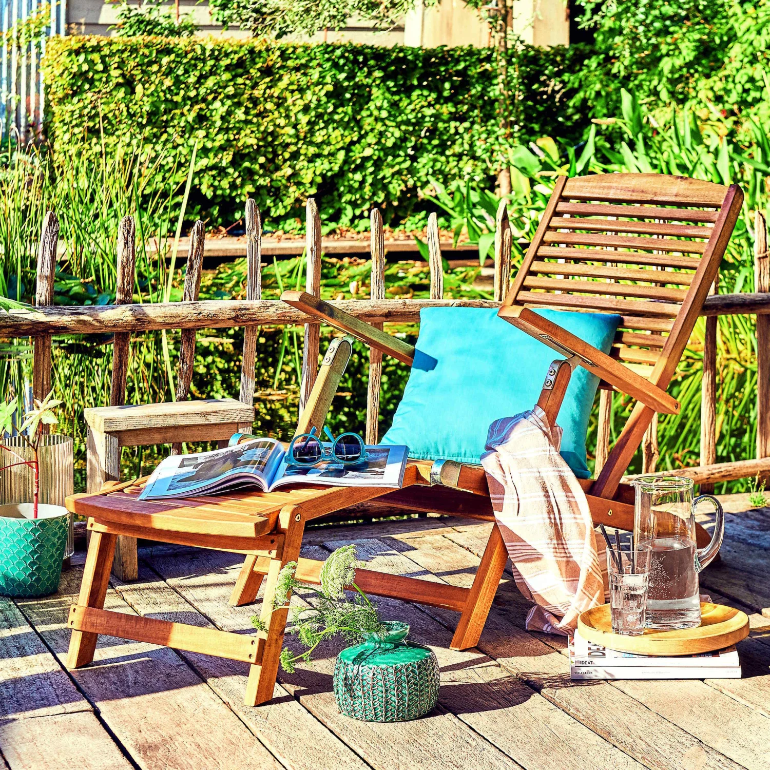 Gartenliege Mit Fußteil WEEKENDER In Braun 2 Gartenliege Mit Fußteil WEEKENDER In Braun - Image 2