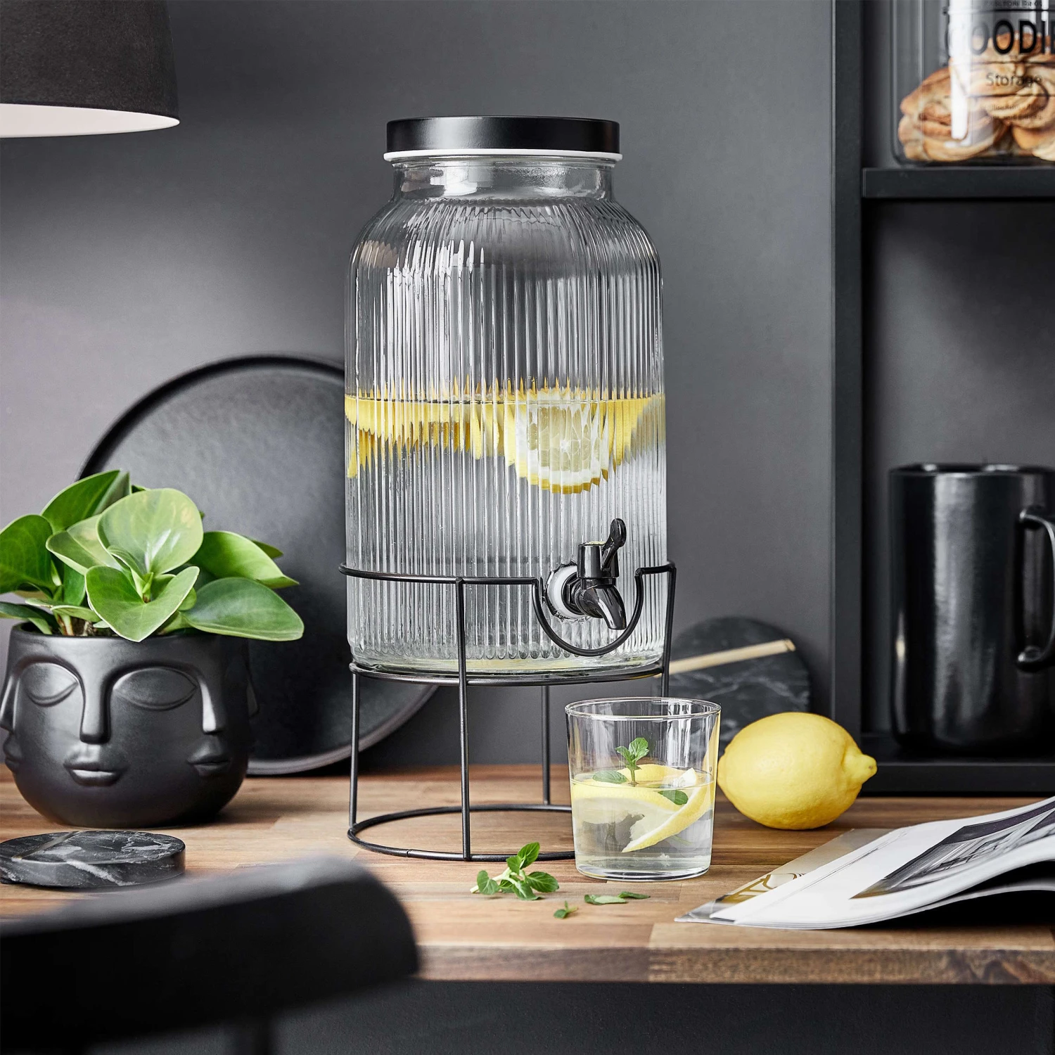 Getränkespender Mit Ständer 2 Tlg. FOUNTAIN In Transparent-Schwarz 2 Getränkespender Mit Ständer 2 Tlg. FOUNTAIN In Transparent-Schwarz - Image 2