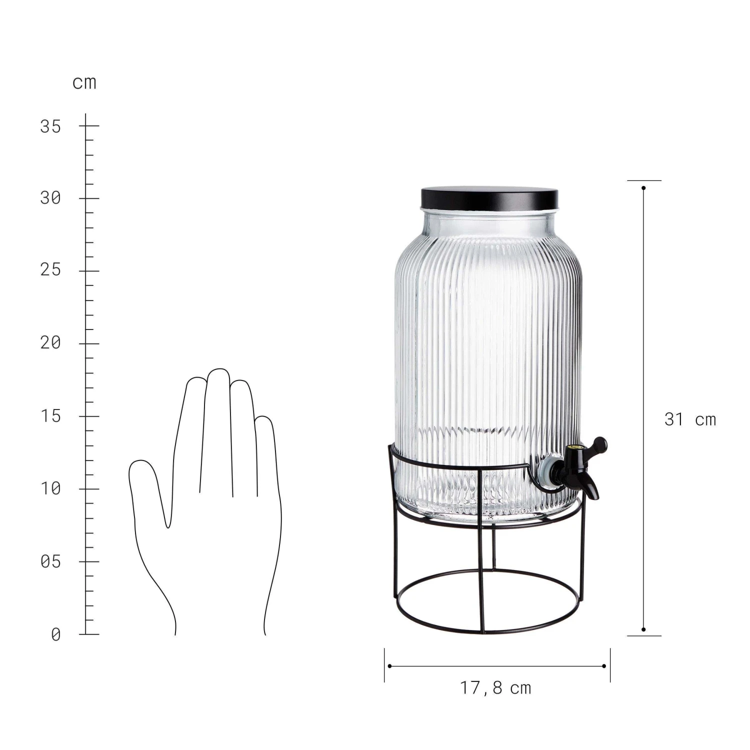 Getränkespender Mit Ständer 2 Tlg. FOUNTAIN In Transparent-Schwarz 4 Getränkespender Mit Ständer 2 Tlg. FOUNTAIN In Transparent-Schwarz - Image 4