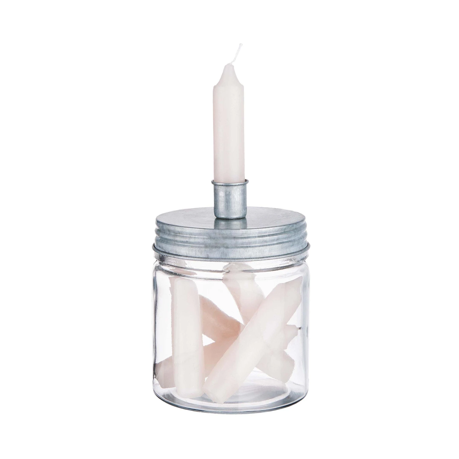 Glas Mit Kerzenhalter Höhe 15cm CANDLE JAR In Silber 2 Glas Mit Kerzenhalter Höhe 15cm CANDLE JAR In Silber - Image 2