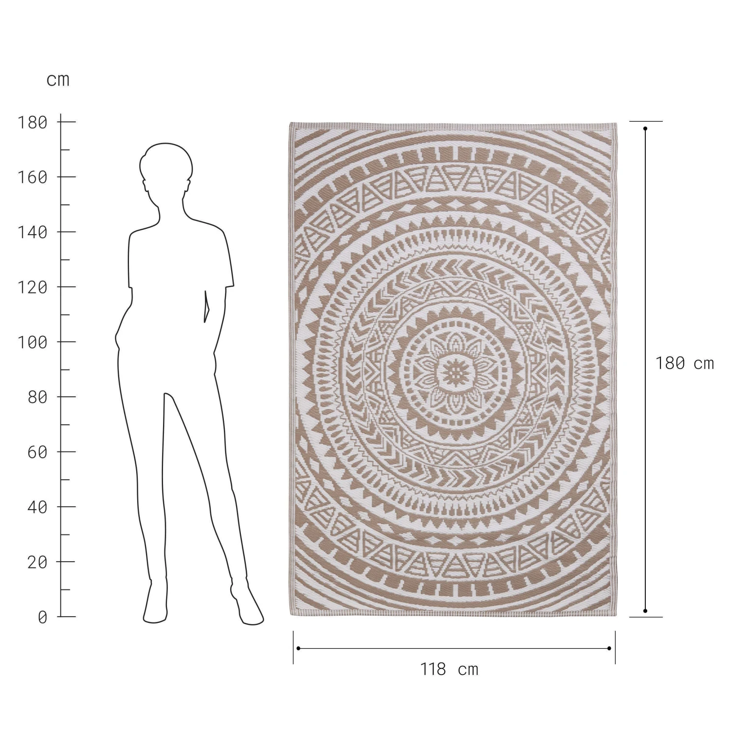 In- & Outdoor-Teppich Circles L 180 X B 118cm COLOUR CLASH In Beige 3 In- & Outdoor-Teppich Circles L 180 X B 118cm COLOUR CLASH In Beige - Image 3