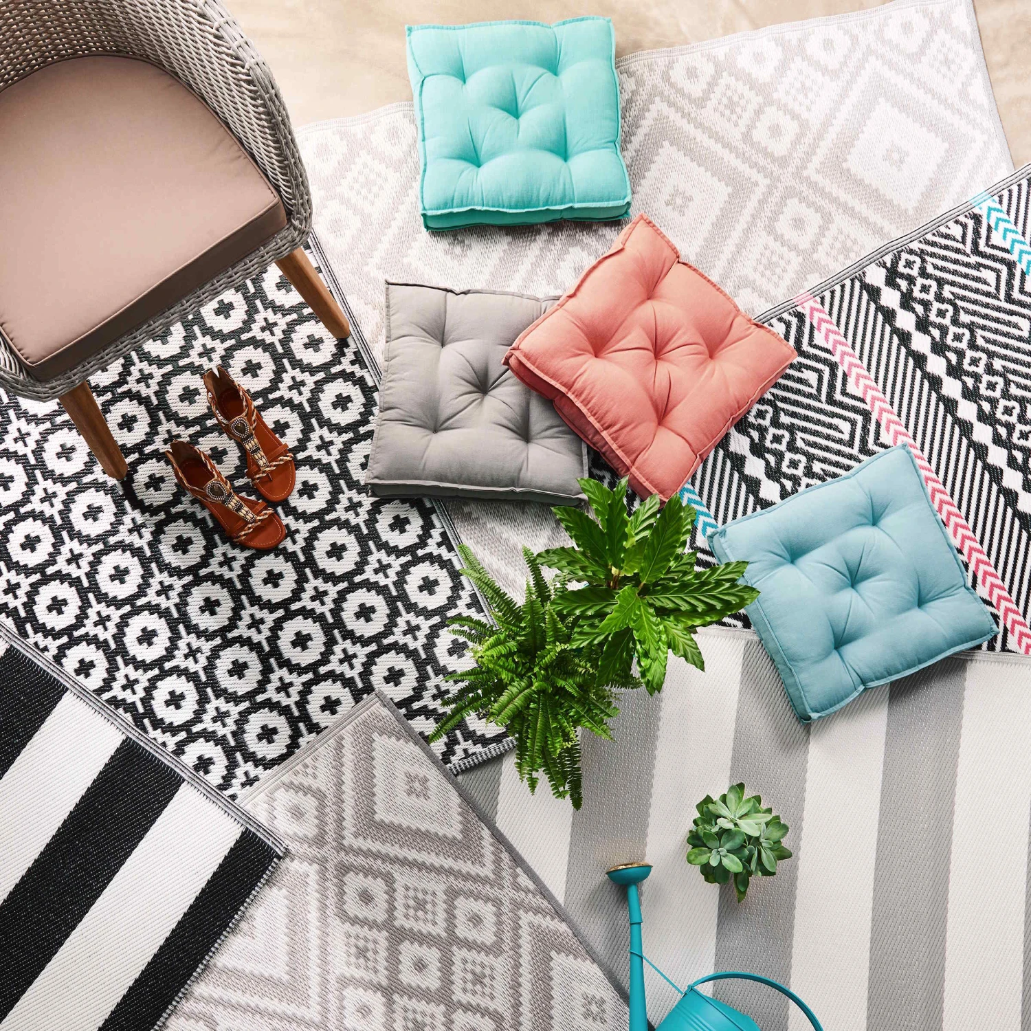 In- & Outdoor-Teppich Ethno L 180 X B 120cm COLOUR CLASH In Grau 6 In- & Outdoor-Teppich Ethno L 180 X B 120cm COLOUR CLASH In Grau - Image 6