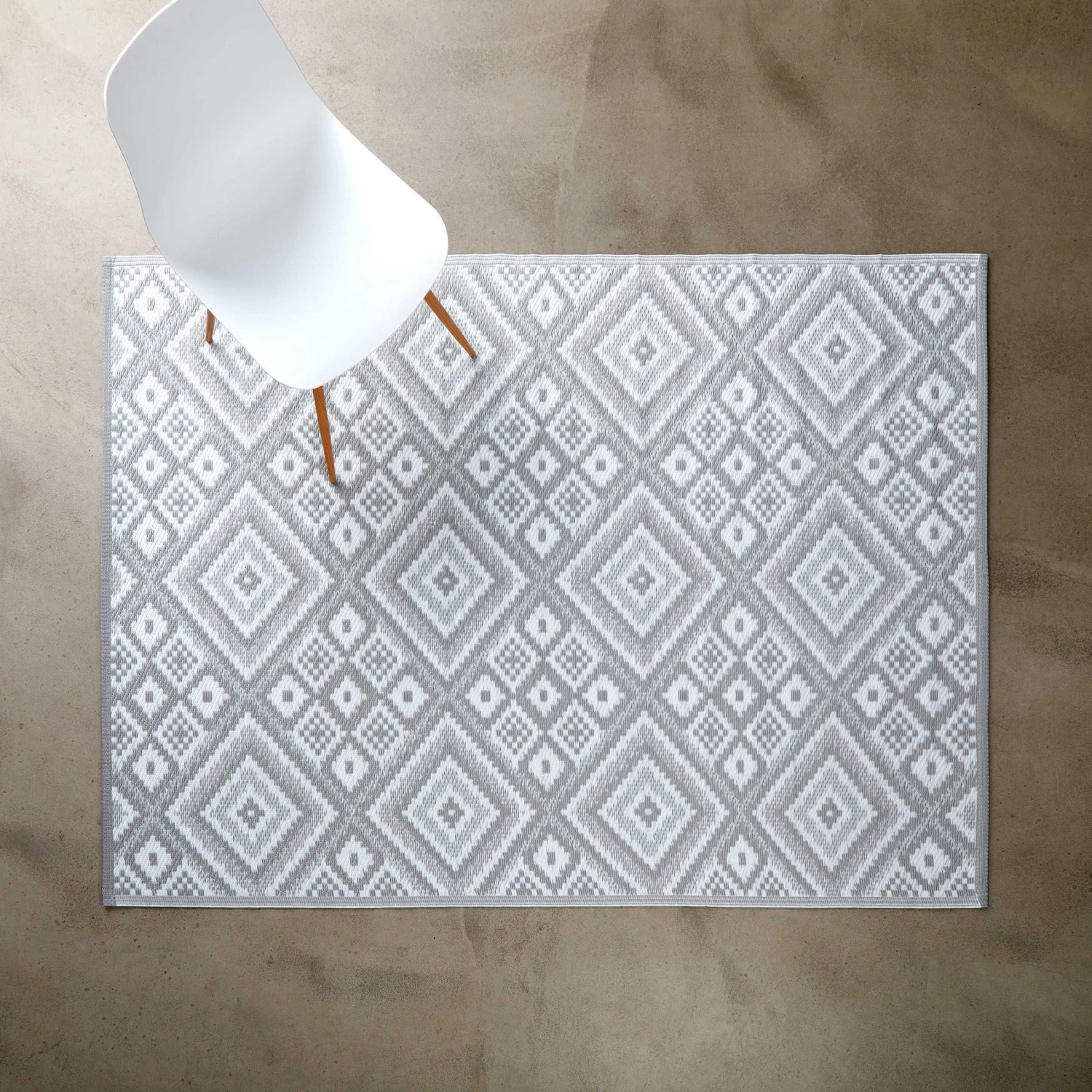 In- & Outdoor-Teppich Ethno L 200 X B 150cm COLOUR CLASH In Grau-Weiß 2 In- & Outdoor-Teppich Ethno L 200 X B 150cm COLOUR CLASH In Grau-Weiß - Image 2
