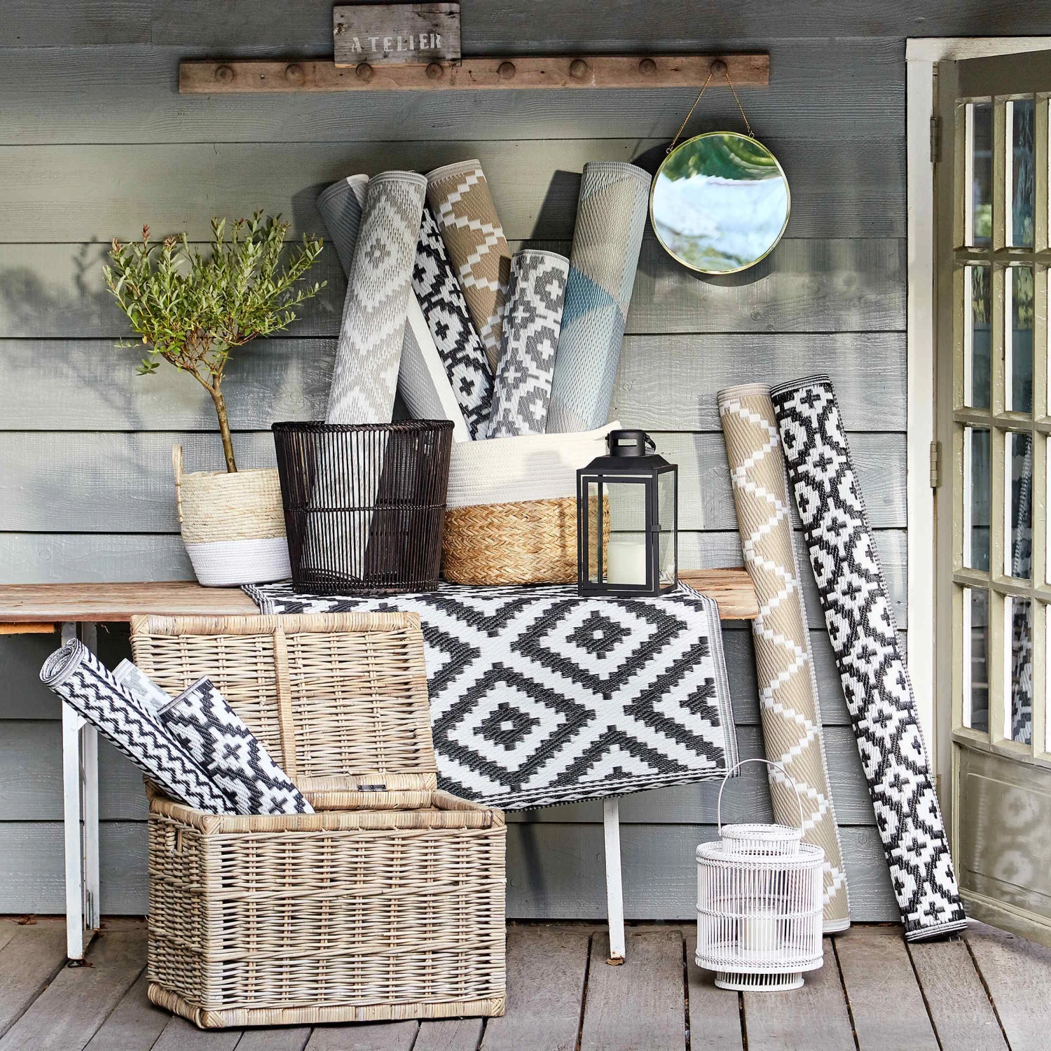 In- & Outdoor-Teppich Ethno Rauten L 150 X B 90cm COLOUR CLASH In Schwarz-Weiß 8 In- & Outdoor-Teppich Ethno Rauten L 150 X B 90cm COLOUR CLASH In Schwarz-Weiß - Image 8