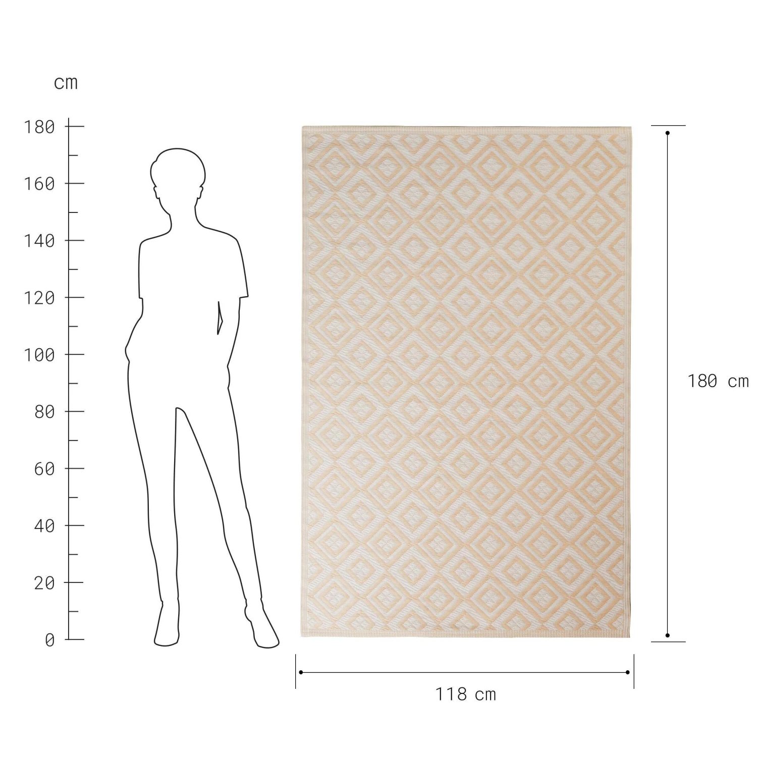 In- & Outdoor-Teppich L 180 X B 118cm COLOUR CLASH In Creme 3 In- & Outdoor-Teppich L 180 X B 118cm COLOUR CLASH In Creme - Image 3