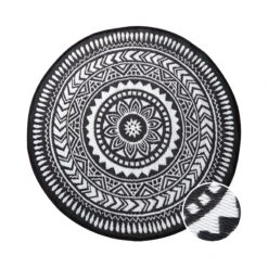 In- & Outdoor-Teppich Ø150cm COLOUR CLASH In Schwarz-Weiß