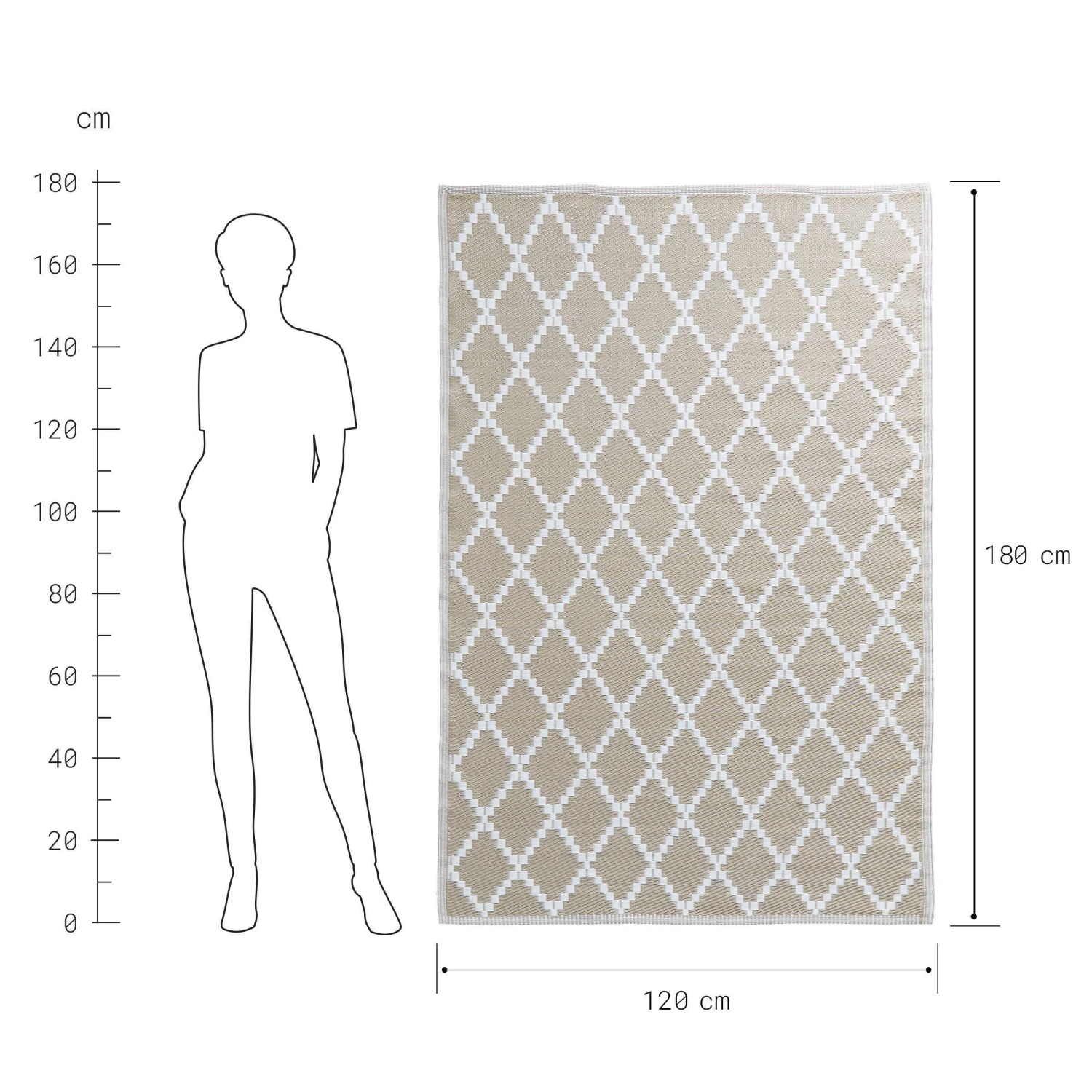 In- & Outdoor-Teppich Rauten L 180 X B 118cm COLOUR CLASH In Natur 4 In- & Outdoor-Teppich Rauten L 180 X B 118cm COLOUR CLASH In Natur - Image 4