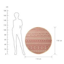 In- & Outdoor-Teppich Streifen Ø118cm COLOUR CLASH In Hellrot-Creme 6 In- & Outdoor-Teppich Streifen Ø118cm COLOUR CLASH In Hellrot-Creme -Butlers butlers in and outdoor teppich streifen o118cm colour clash in hellrot creme 2