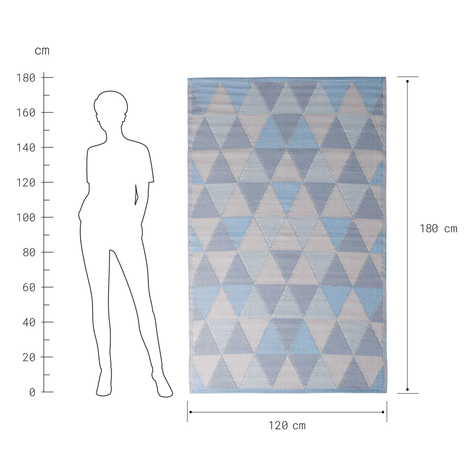 In- & Outdoorteppich Dreiecke L 180 X B 120cm COLOUR CLASH In Pastellblau 3 In- & Outdoorteppich Dreiecke L 180 X B 120cm COLOUR CLASH In Pastellblau - Image 3