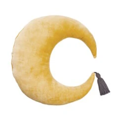 Kissen L 38 X B 38cm LITTLE MOON In Gelb-Anthrazit