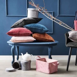 Kissen L 45 X B 45cm COTTON VELVET In Hellbraun -Butlers butlers kissen l 45 x b 45cm cotton velvet in hellbraun 4