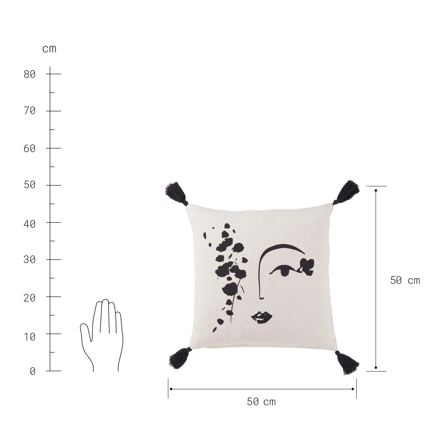 Kissen Line Art L 50 X B 50cm MUSE In Natur-Schwarz 4 Kissen Line Art L 50 X B 50cm MUSE In Natur-Schwarz - Image 4