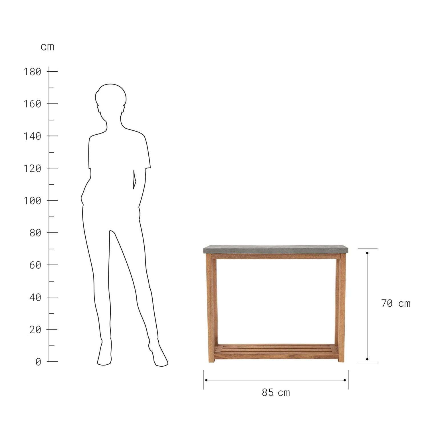 Konsole Mit Zementplatte CONCRETE In Natur-Grau 4 Konsole Mit Zementplatte CONCRETE In Natur-Grau - Image 4