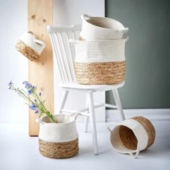 Butlers -Butlers butlers korb rund o18cm cotton braid in natur weiss 1