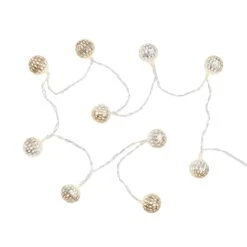 LED-Lichterkette Metallball 10 Lichter Mit USB-Batteriefach ORIENTAL LIGHTS In Silber -Butlers butlers led lichterkette metallball 10 lichter mit usb batteriefach oriental lights in silber 3