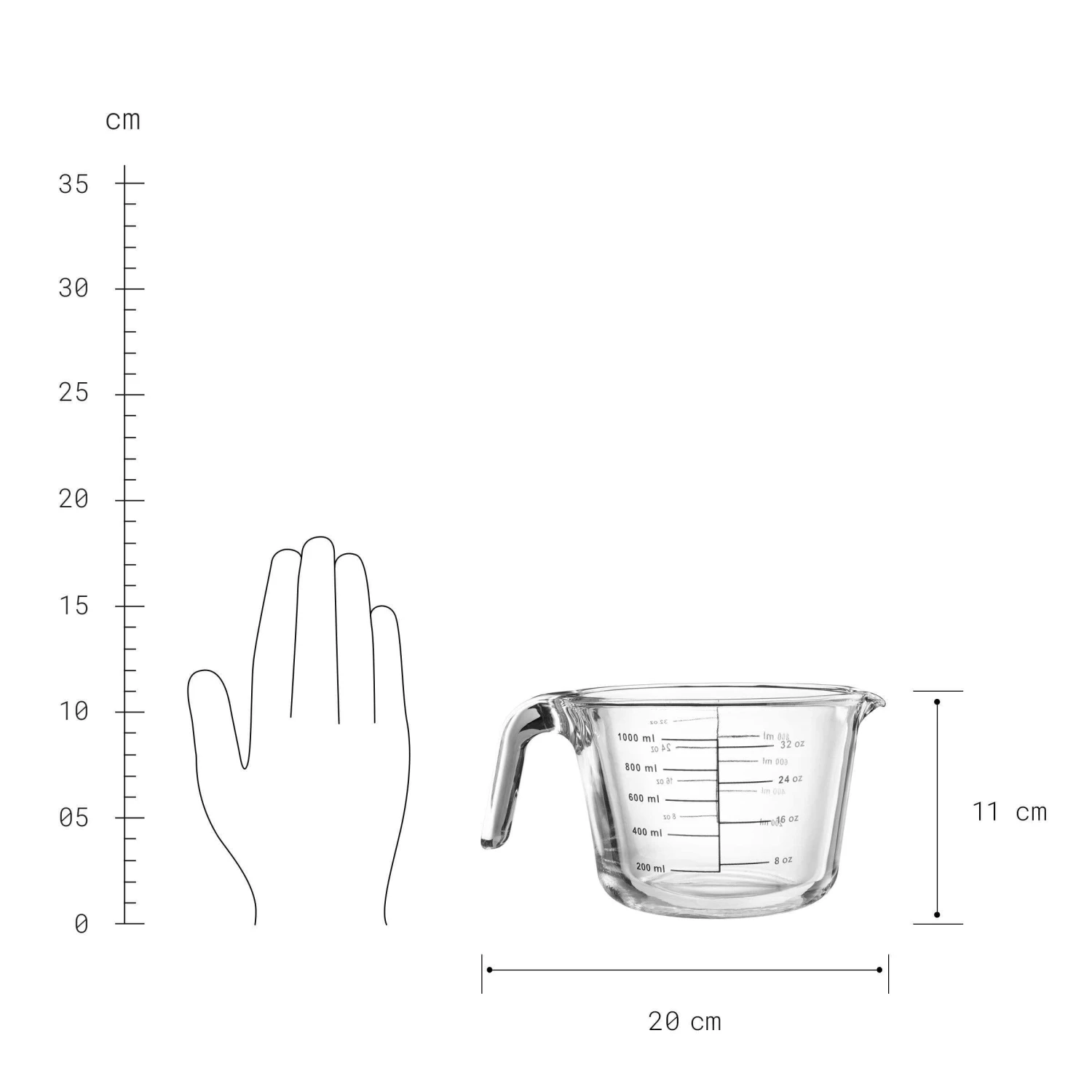 Messbecher Aus Glas 1000ml RECIPE In Transparent 3 Messbecher Aus Glas 1000ml RECIPE In Transparent - Image 3