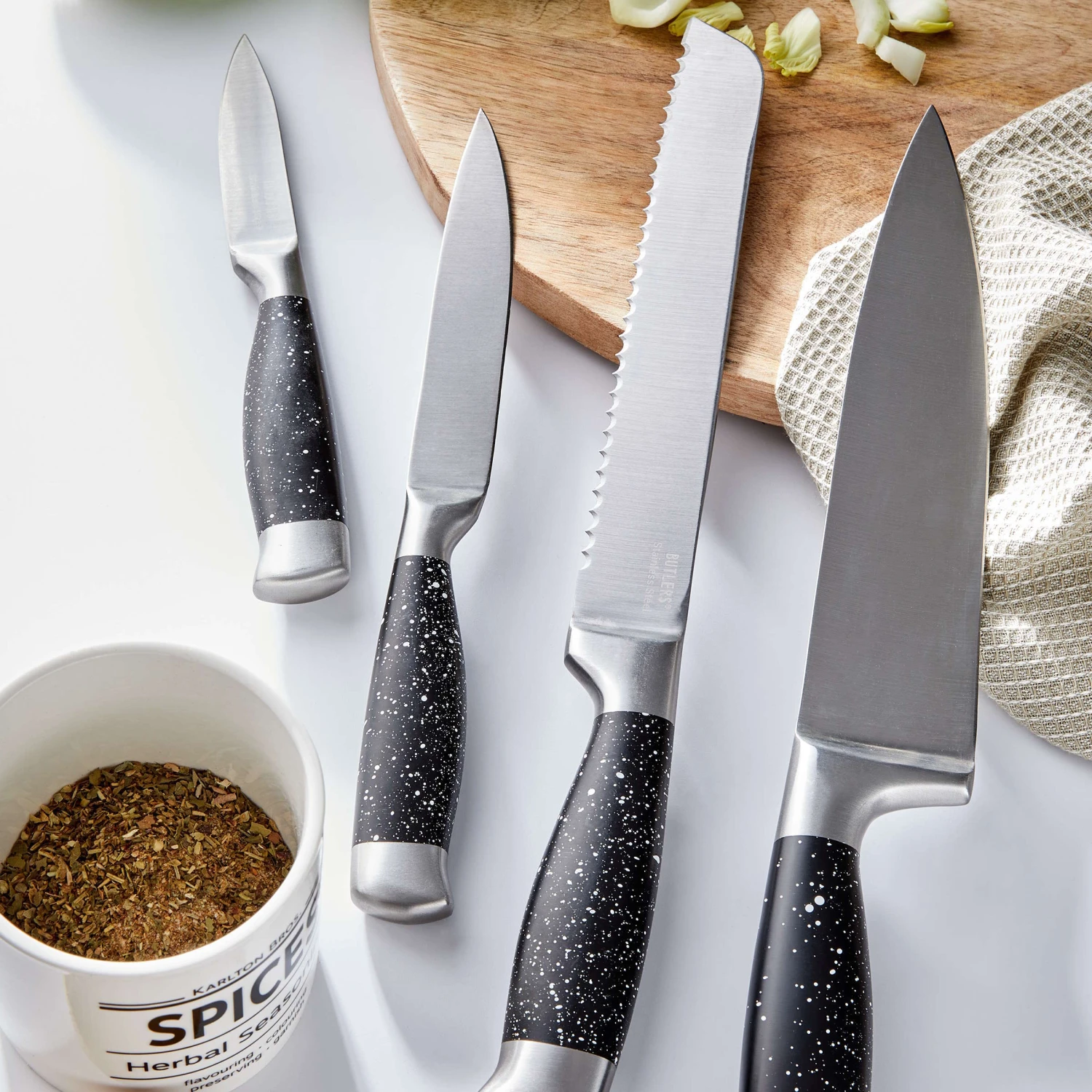 Messer-Set 4-tlg. BOLERO In Silber-Schwarz 2 Messer-Set 4-tlg. BOLERO In Silber-Schwarz - Image 2