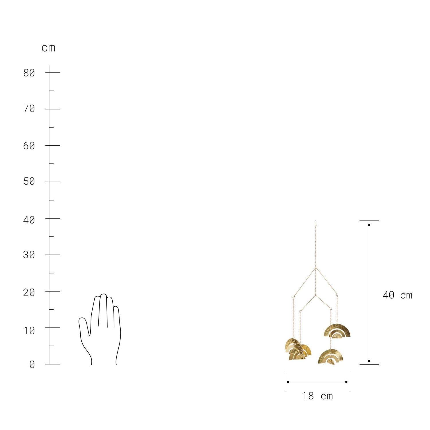 Mobile Höhe 40cm OVER THE RAINBOW In Gold 3 Mobile Höhe 40cm OVER THE RAINBOW In Gold - Image 3