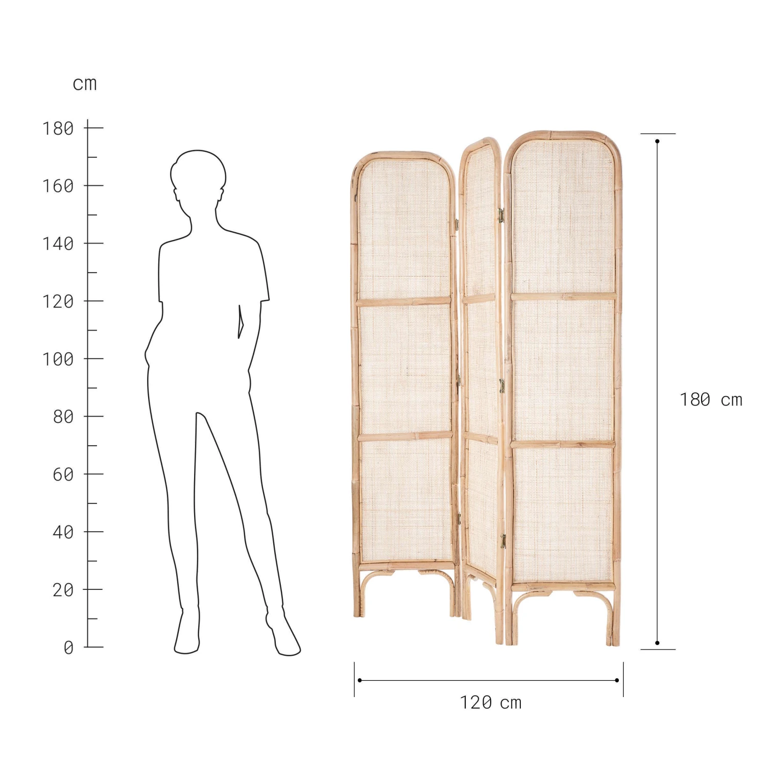Paravent Aus Rattan L 120 X H 180cm BOHO LOUNGE In Natur 3 Paravent Aus Rattan L 120 X H 180cm BOHO LOUNGE In Natur - Image 3