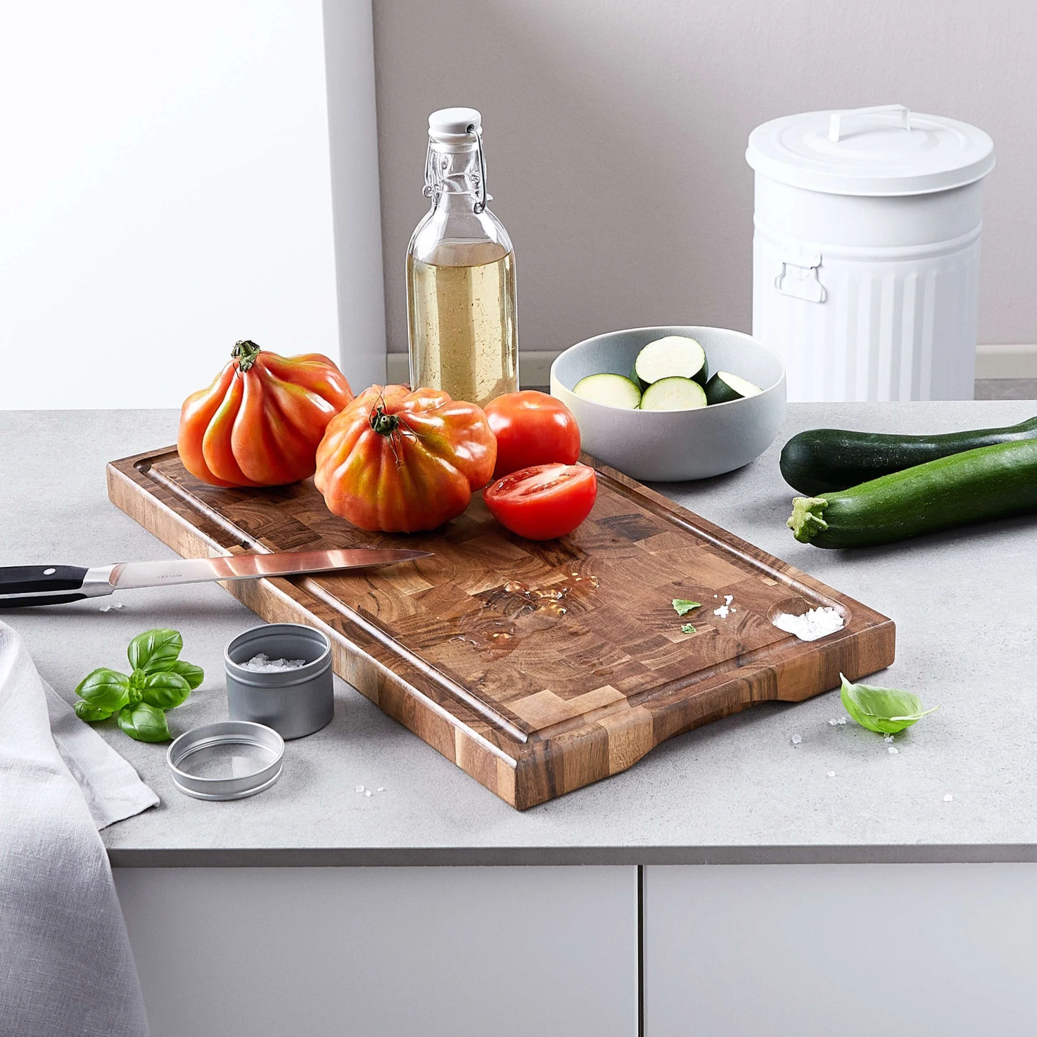 Schneidebrett Mit Saftrille Und Intarsien L 50 X B 27cm ACACIA In Braun 9 Schneidebrett Mit Saftrille Und Intarsien L 50 X B 27cm ACACIA In Braun - Image 9