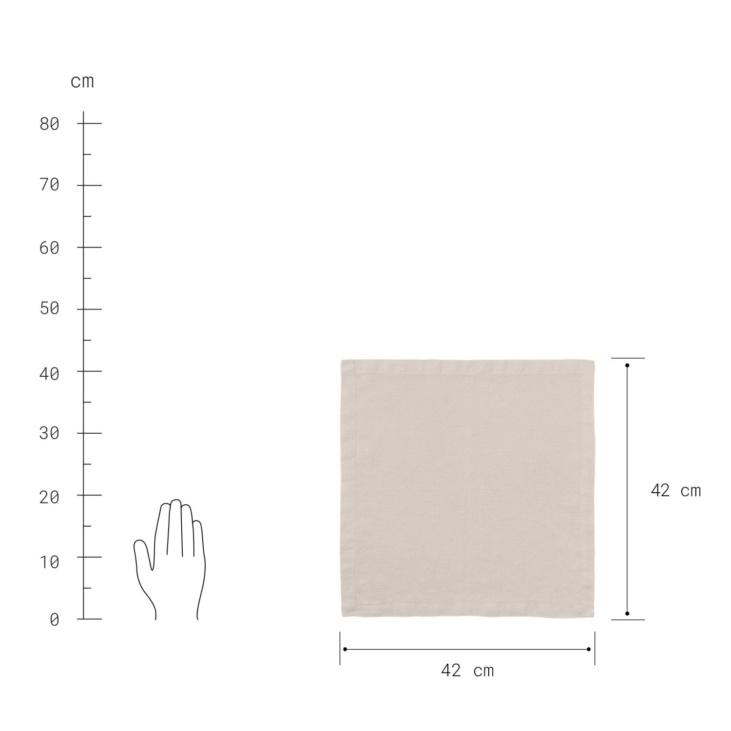 Serviette L 42 X B 42cm RIGA In Natur 3 Serviette L 42 X B 42cm RIGA In Natur - Image 3