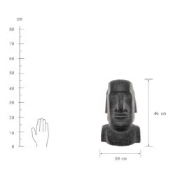 Statue Höhe 46cm MOAI In Grau -Butlers butlers statue hohe 46cm moai in grau 2