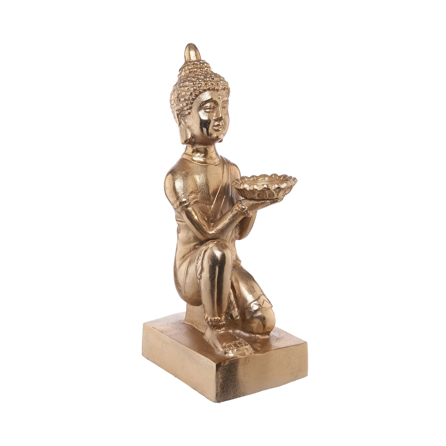 Statue Mit Kerzenteller Höhe 44cm BALI In Gold 3 Statue Mit Kerzenteller Höhe 44cm BALI In Gold - Image 3