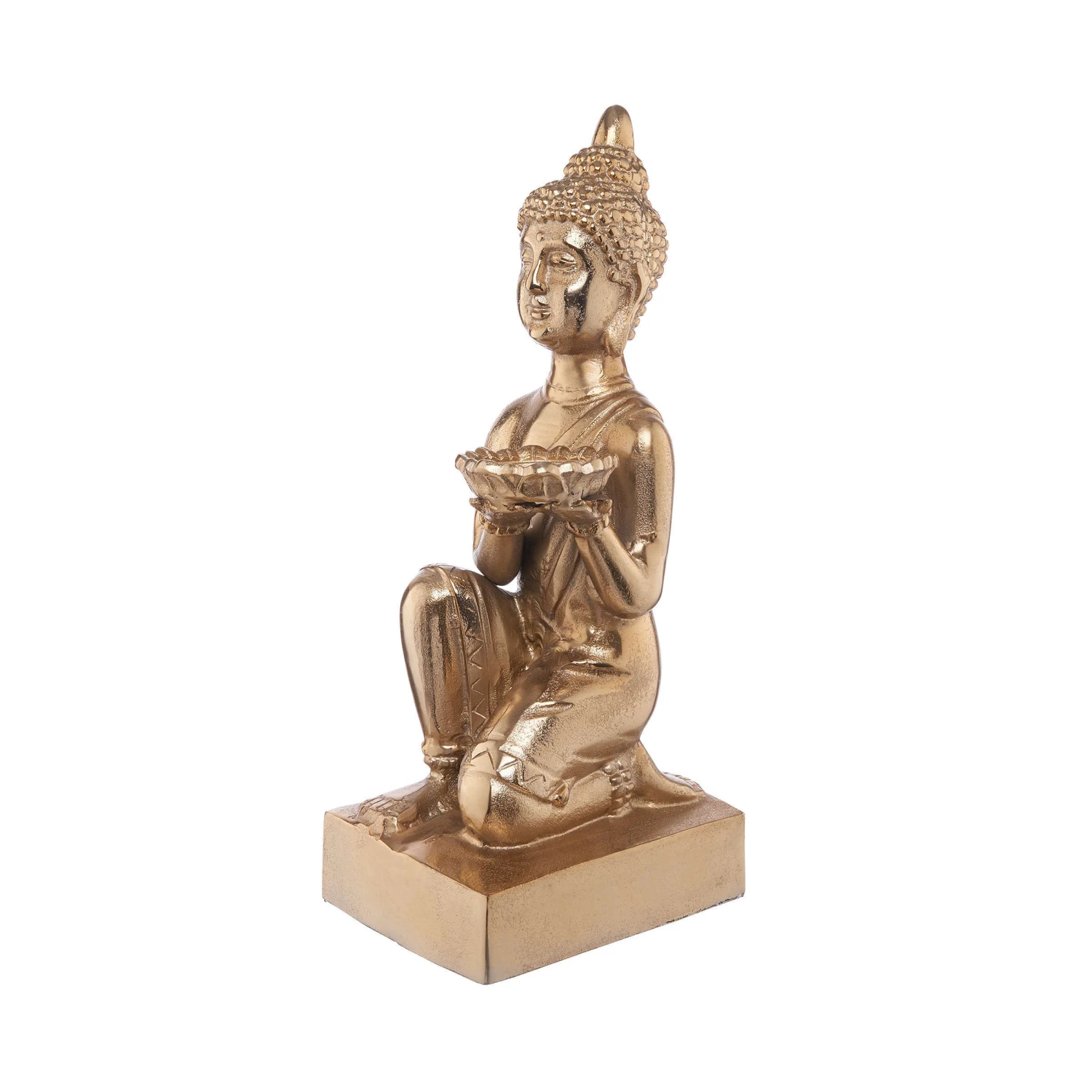 Statue Mit Kerzenteller Höhe 44cm BALI In Gold 5 Statue Mit Kerzenteller Höhe 44cm BALI In Gold - Image 5