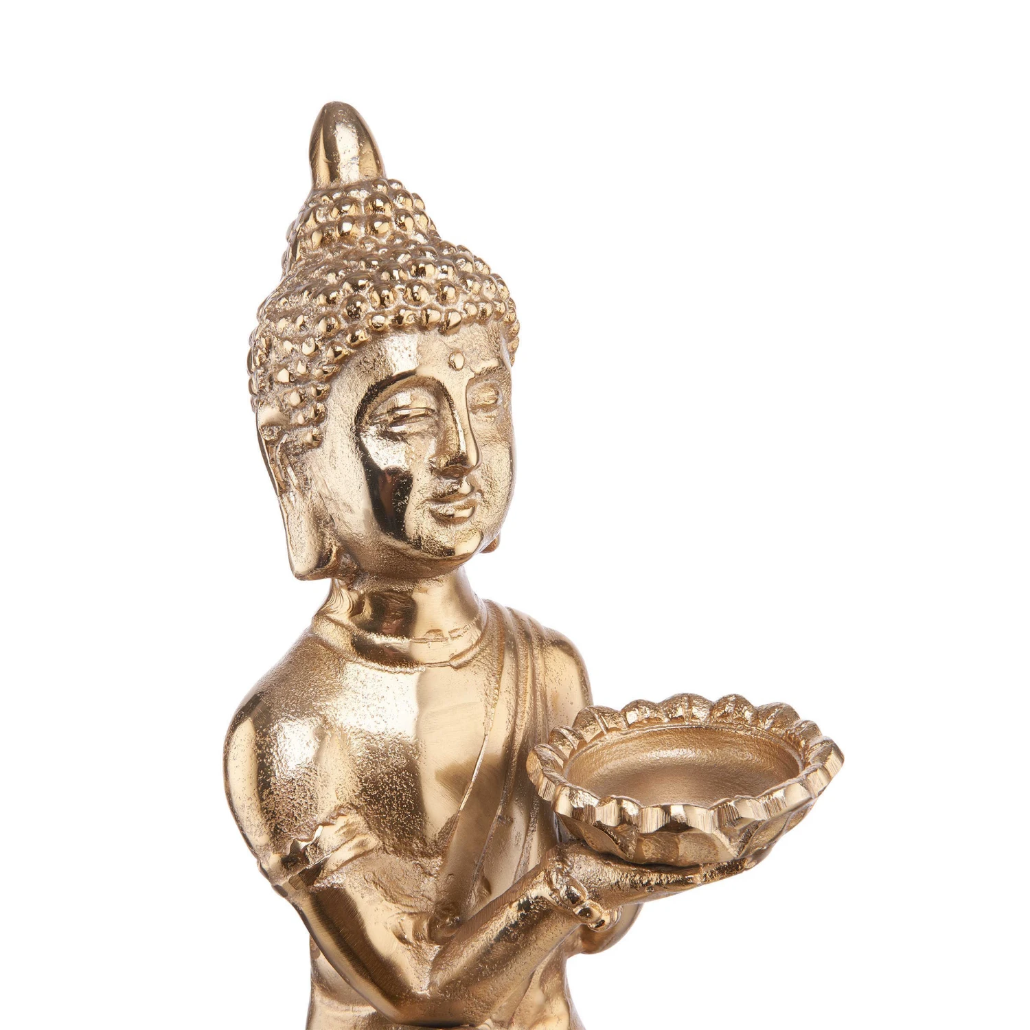 Statue Mit Kerzenteller Höhe 44cm BALI In Gold 6 Statue Mit Kerzenteller Höhe 44cm BALI In Gold - Image 6