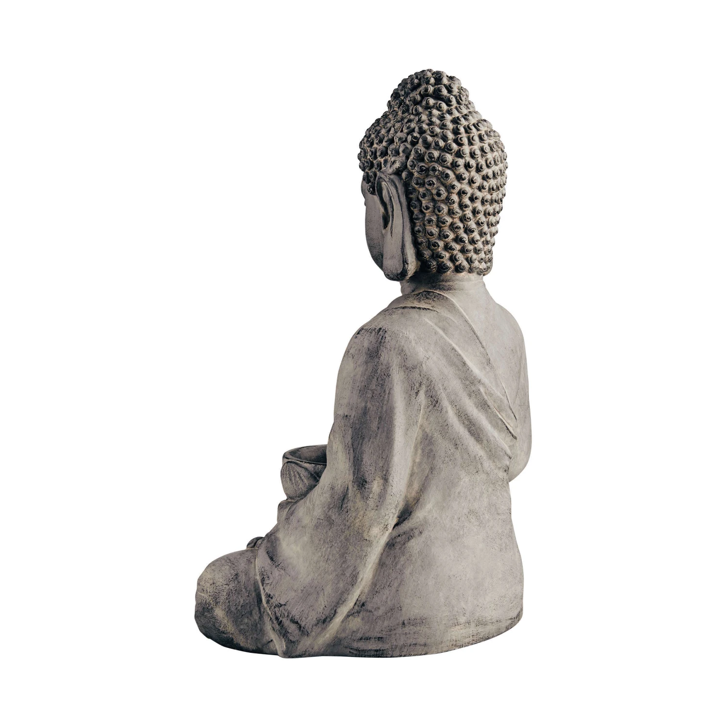 Statue Mit Kerzenteller Höhe 46cm BUDDHA In Grau 6 Statue Mit Kerzenteller Höhe 46cm BUDDHA In Grau - Image 6