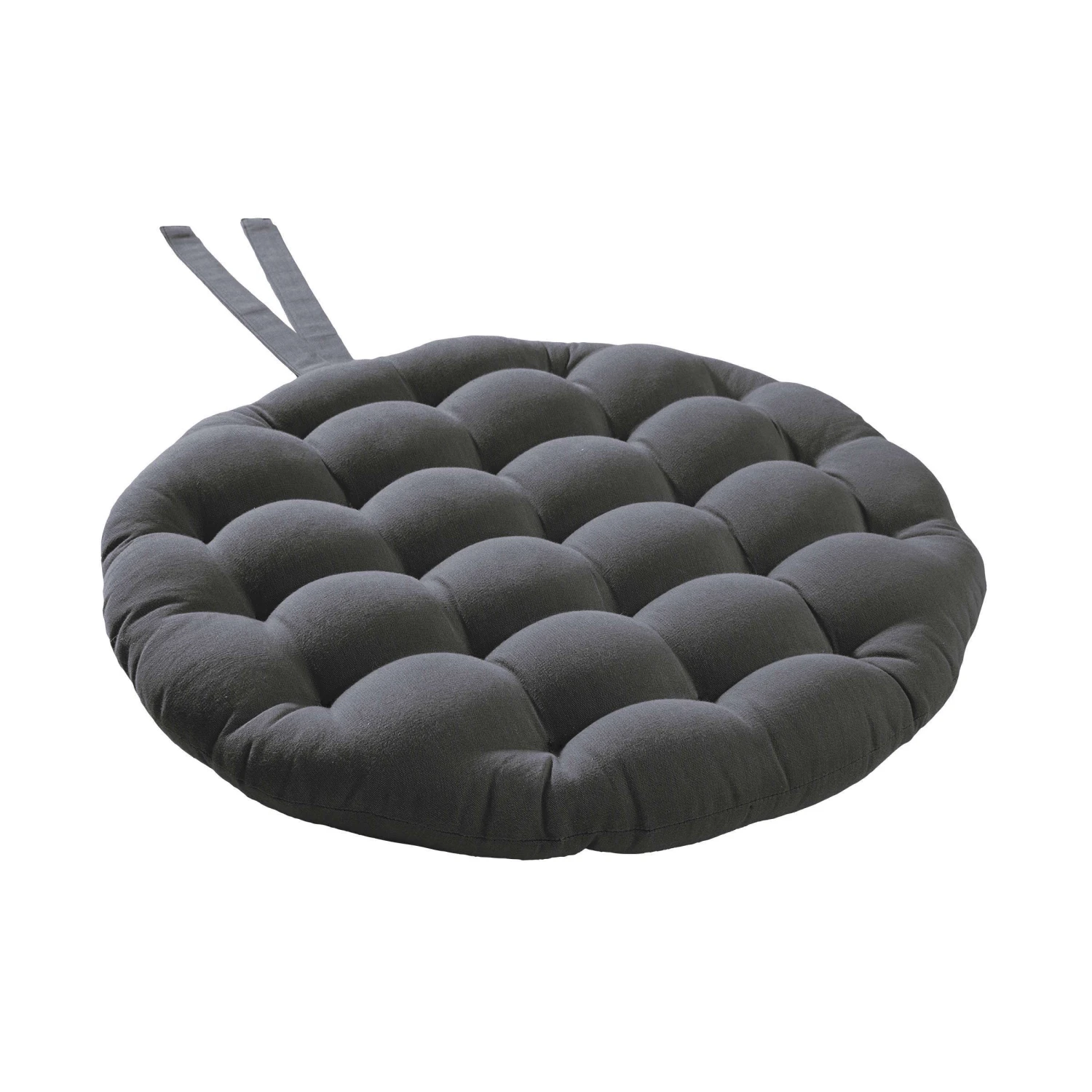 Stuhlkissen Mit Bändchen Ø42cm SOLID In Grau 3 Stuhlkissen Mit Bändchen Ø42cm SOLID In Grau - Image 3