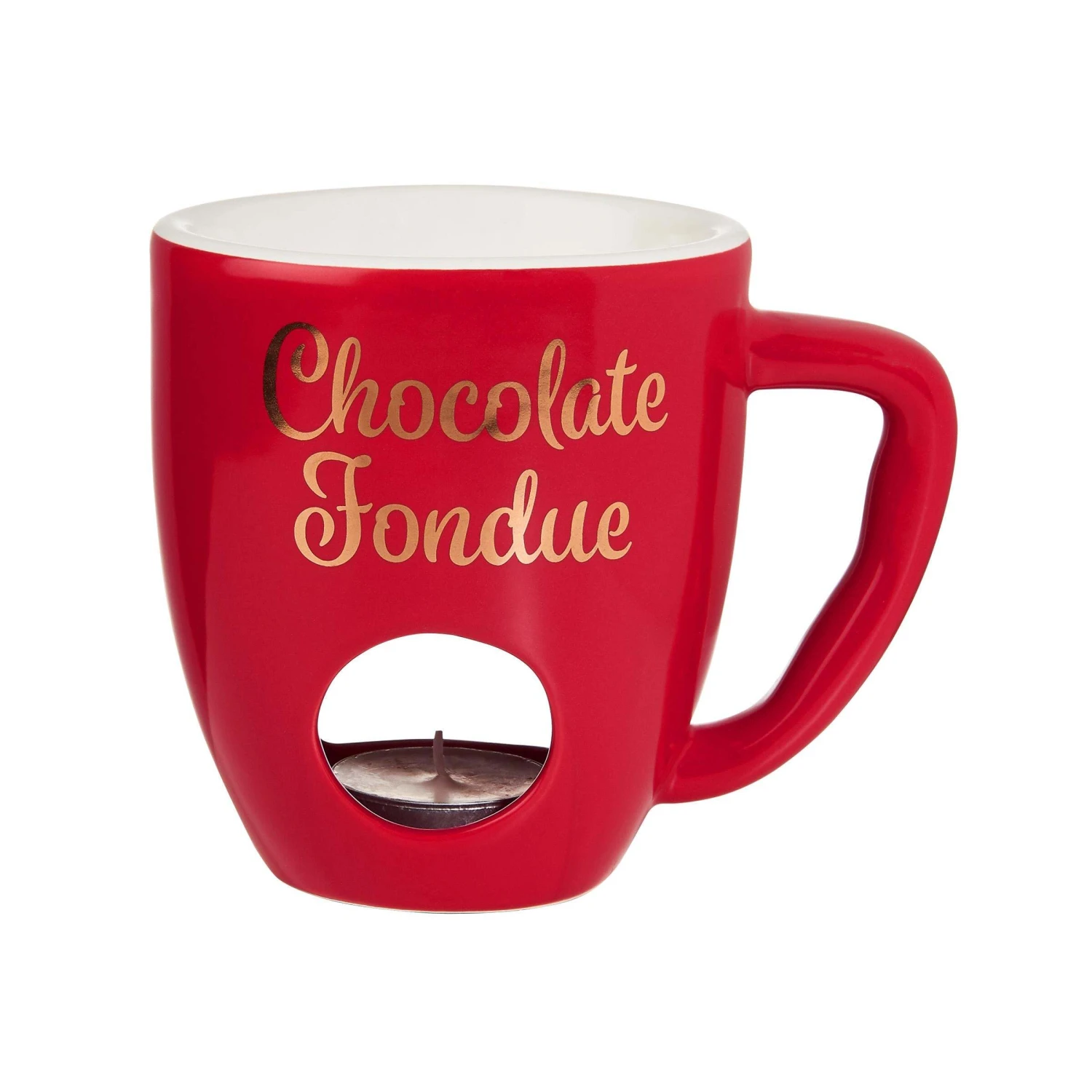 Tasse Mit 2 Gabeln CHOCOLATE FONDUE In Rot 4 Tasse Mit 2 Gabeln CHOCOLATE FONDUE In Rot - Image 4
