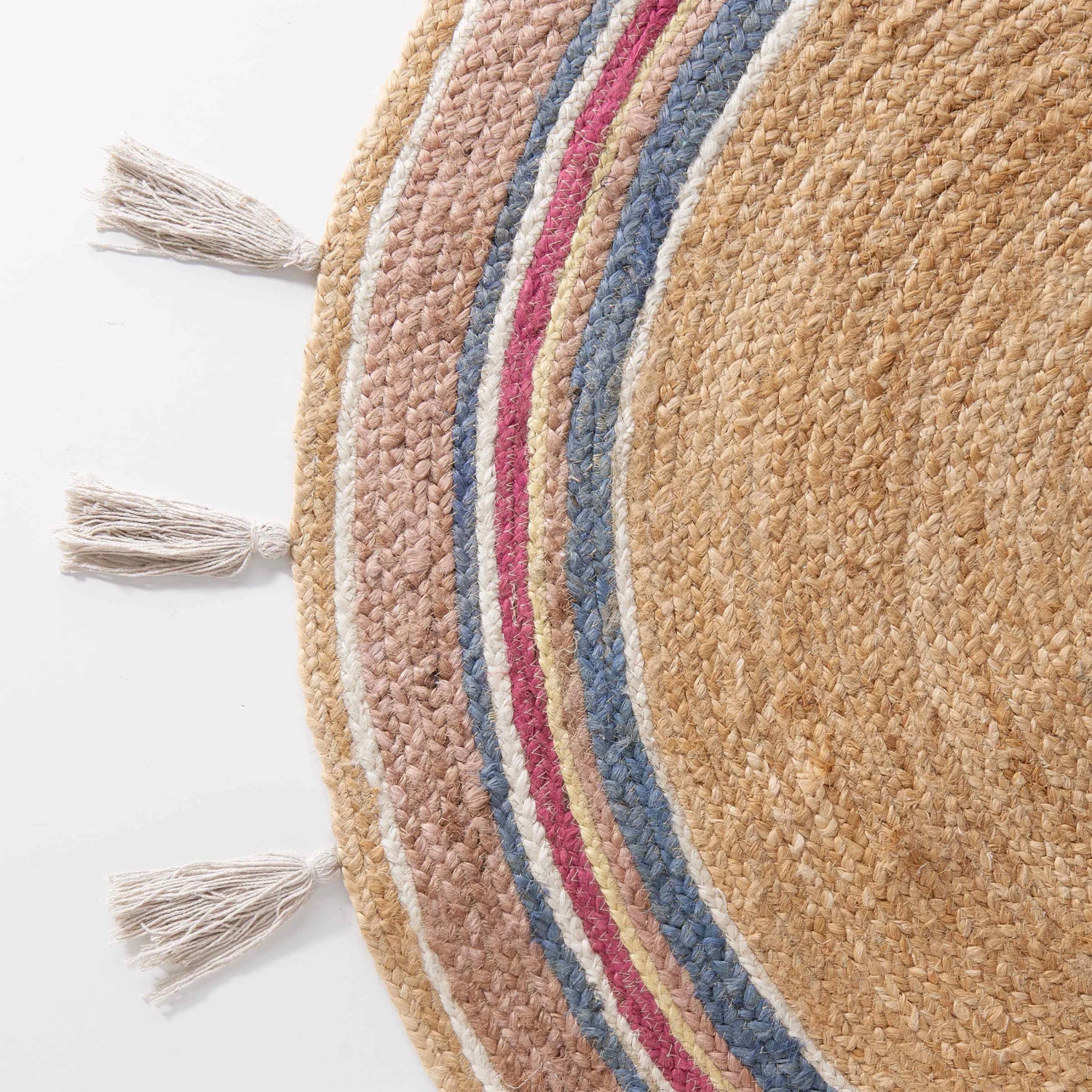 Teppich Rainbow Mit Quasten Ø110cm ALL NATURE In Natur-Bunt 5 Teppich Rainbow Mit Quasten Ø110cm ALL NATURE In Natur-Bunt - Image 5